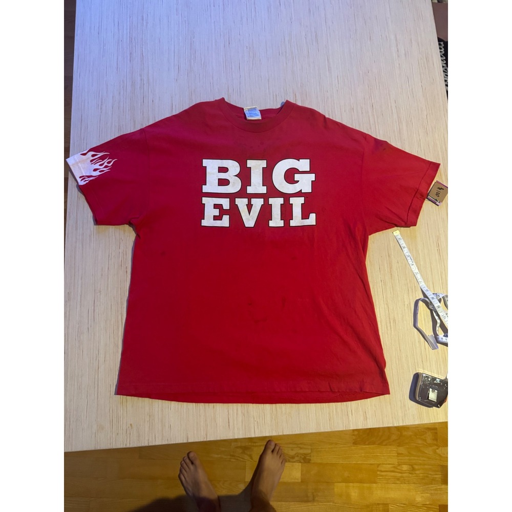 Vintage 2002 WWE Undertaker Big Evil T-Shirt Mens 2XL Red Flame Sleeve AAA‎ 29